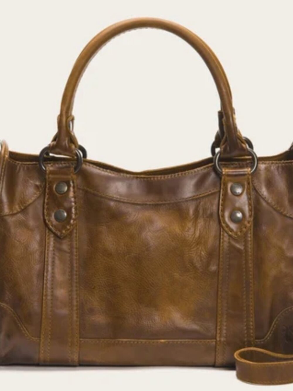 Frye Melissa Cognac Brown Genuine Leather Handbag Satchel